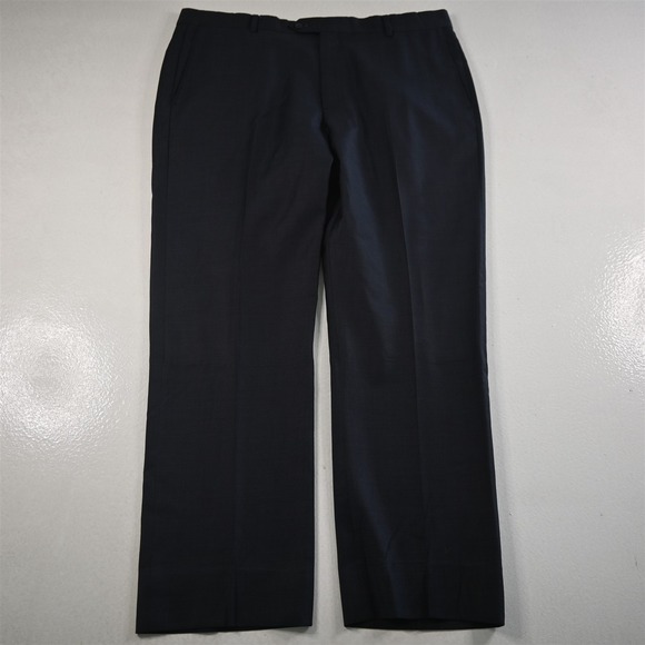 Nordstrom 36x28 Blue 100% Wool Flat Front Straight Mens Pants - Picture 1 of 16